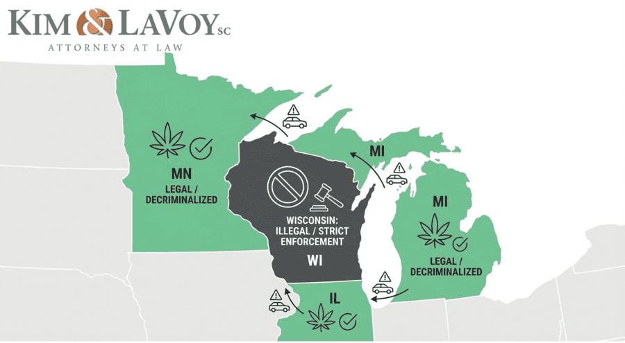 Marijuana legality by surrounding states