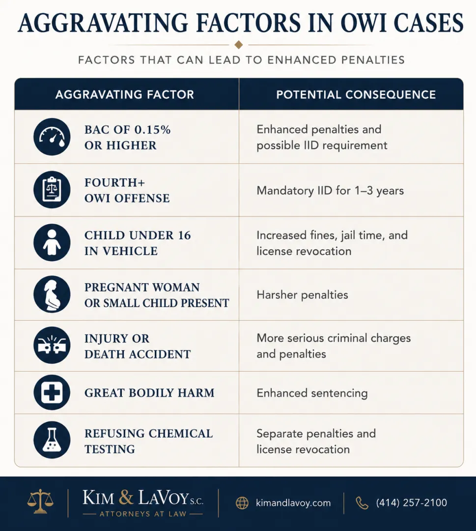 Factors That Can Increase Wisconsin OWI Penalties